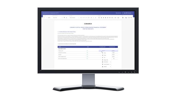 Editting the report with Comarch ESEF application